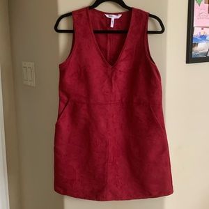 Red suede dress